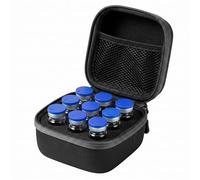 Almacenamiento de péptidos, estuche para viales de péptidos de 9 ranuras para viales de insulina de 10 ml, organizador de almacenamiento de esponja con bolsillo de malla, estuche negro