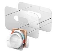 Almacenamiento de platos de papel - Soporte compacto para bandeja de pañuelos, de vajilla transparente moderno, estuche de accesorios profesionales fiable, escudo de preparación para