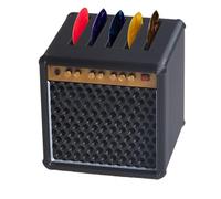 Almacenamiento de púas de guitarra, almacenamiento de púas de guitarra retro impresas en 3D | de gran capacidad impresa en 3D portátil para instrumentos musicales, novios, él, papá, marido, Black