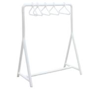 Almacenamiento de ropa de muñeca con perchas de ropa de 6 muñecas, 1:12 escala realista mini estante de prendas de prenda muebles de casa de muñecas para accesorios imprescindibles de dormitorio esta