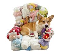 Almacenamiento de silla de animales de peluche, herramienta de felpa transparente, equipo organizador de juguetes, función de puf, categoría de bienestar de habitación, tamaño portátil, dormitorio de