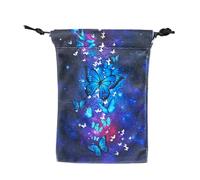 Almacenamiento de tarot - Bolsa de oráculo, soporte para runas | Bolsillo de terciopelo colorido de mariposa de 5.12 x 7.09 pulgadas con cierre de cordón, bolsa de joyería para cristales y accesorios