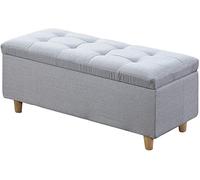 Almacenamiento de tela de 31 pulgadas, taburete multifuncional y banco de zapatos con tapa abatible, asiento acolchado acogedor, perfecto para soluciones de almacenamiento de sala de estar y entrada