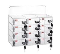 Almacenamiento De Teléfono Móvil con 12/15/20 Ranuras - Casillero Transparente con Cerradura - Gabinete De Escritorio para Empleados (Color: Cle