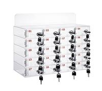 Almacenamiento De Teléfono Móvil con 12/15/20 Ranuras Casillero Transparente para Teléfono Móvil con Cerradura Gabinete De Almacenamiento para Teléfono Móvil De Escritorio para Empleados (Color : Cle