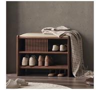 Almacenamiento de Zapatos de Entrada de 2 Niveles, Banco de Almacenamiento Moderno de Piel sintética, for Pasillo, Sala de Estar, Pasillo, Dormitorio y Porche(60cm/23.62in)