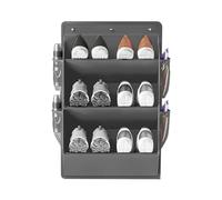 Almacenamiento de zapatos de pared, organizador vertical de 3 niveles, almacenamiento de zapatos de montaje en pared, para organización de ahorro de espacio estrecho, viajes en casa sobre la puerta
