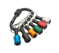 Almacenamiento eficiente de herramientas 6pcs de aleación de aluminio Destornillador Bit Holder con llavero Clip