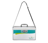 Almacenamiento familiar, caja de medicamentos, bolsa de primeros auxilios portátil, caja con cerradura de aleación de aluminio con correa de hombro ajustable para el hogar, oficina, negocios, aut