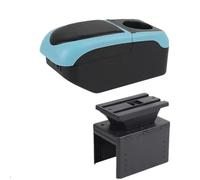 Almacenamiento interior Compartimento Para Reposabrazos De Coche, Caja De Almacenamiento Central, Cenicero Interno, Accesorios Coche Para Fita 500L(S1 black-blue 6USB)