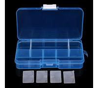 Almacenamiento intermedio 10 cajas de almacenamiento con ranuras ajustables, organizador, joyas, maletín de manualidades, cuentas, plástico, hogar y organizadores, contenedores de mudanza con tapa