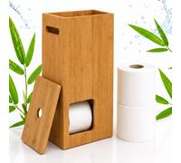 Almacenamiento papel higiénico, caja porta rollos, soporte, caja bambú