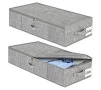 Almacenamiento Para Debajo De La Cama | Organizador De Ropa De 2 Piezas Con Tapa | Organizador De Ropa A Prueba De Polvo | Para Habitación Mudanza Viaje Juguetes Armario Dormitorio Apartamento Un