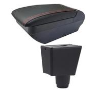 Almacenamiento Para Reposabrazos De Coche Para Renault Para Logan 2 Para Sandero 2 Caja reposabrazos coche(F línea roja Sin USB)