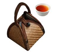 Almacenamiento para tazas de té, portador de té de ratán, juego de té, transportador de viaje, para coleccionistas, artistas, hogar, apartamento, cocina, oficina, comedor, estación de café, armario