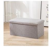 Almacenamiento plegable, asiento acolchado y reposapiés, banco de almacenamiento de dormitorio para sala de estar, pasillo, mesita de noche, color gris, 76 x 38 x 38 cm, elegante y funcional.