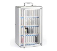 Almacenamiento portátil para teléfono con asa y organizador de llaves de pared para oficina, militar, escuela, aula, 48 ranuras para una gestión eficiente del espacio