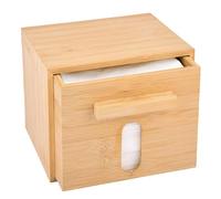 Almacenamiento Toallas Faciales Bambú - Soporte Paño Limpieza | Contenedor Madera Natural Con Cajón, Organizador Cosméticos | Dispensador Toallitas Cara, Estuche Pañuelos Encimera Baño