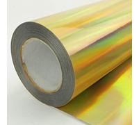 ALMACENES CASA ANGEL Acetato DE Colores P.E.T. con Foil Brillante NO TÓXICO por Metros (Oro IRISADO Ancho 60cm, 1 Metro)