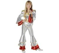 ALMACENES CASA ANGEL DISFRAZ DE BAILARINA DISCO DE LOS AÑOS 70 COLOR PLATA PARA NIÑA (3-4)