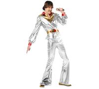 ALMACENES CASA ANGEL DISFRAZ DISCO POP AÑOS 70 PLATA PARA HOMBRE (ML)