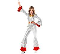 ALMACENES CASA ANGEL DISFRAZ DISCO POP AÑOS 70 PLATA PARA MUJER (ML)