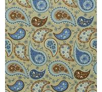 ALMACENES CASA ANGEL Tela Patchwork ALGODÓN Estampado Cachemir Ancho 145cm por Metro. Tela DE ALGODÓN Suave, Fino, Y SOSTENIDA DE Colores Muy VISTOSOS. (Celeste Y MARRÓN, 1 Metro)