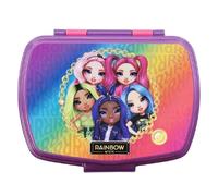 ALMACENESADAN 4564 fiambrera Sandwichera rectangular multicolor rainbow; producto reutilizable; libre de BPA; dimensiones interiores 16,5x11,5x5,5 cm