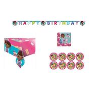ALMACENESADAN-4662, Pack Fiesta cumpleaños Doctora Juguetes para 8 niñas Mantel, Platos, servilletas y Guirnalda (8435510346621)