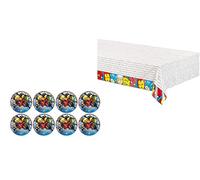 ALMACENESADAN-4681, Pack Fiesta cumpleaños Aven, vengador, Compuesto por Mantel 120x180cm y 8 Platos de Carton 23cm (8435510346812)