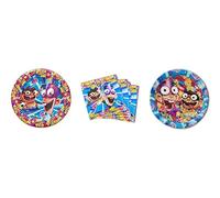 ALMACENESADAN-4752, Pack Famboy chum Compuesto 23cm, 8 Platos de Carton de 18cm y 20 servilletas de Papel de 33x33 cm, Ideal para Fiestas y cumpleaños. (8435510347529)