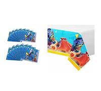 ALMACENESADAN-4757, Pack cumpleaños Disney Buscando a Dory, Compuesto por Mantel Fiesta 120x180 cm y Paquete de 20 servilletas de Papel 33x33 cm (8435510347574)