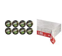 ALMACENESADAN-4769, Pack Disney Star Wars Compuesto por 8 Platos de cartón 23cm y Mantel 120x180 cm, Ideal para Fiestas y cumpleaños (8435510347697)