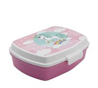 ALMACENESADAN 4834, Pack vuelta al cole unicornios; compuesto por fiambrera-Sandwichera rectangular multicolor, producto reutilizable, sin BPA