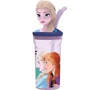 ALMACENESADAN, 4912; vaso figurita 3D con caña reutilizable Disney Frozen; capacidad 360ml; producto reutilizable; libre de BPA.