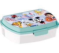 ALMACENESADAN, 4925, Pack vuelta al cole Disney 100 aniversario; compuesto por fiambrera-Sandwichera rectangular multicolor, producto reutilizable, sin BPA