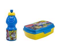 ALMACENESADAN, 4957, Pack vuelta al cole Patrulla canina, paw patrol; compuesto por Botella sport 400ml y sandwichera rectangular multicolor, productos reutilizables, sin BPA