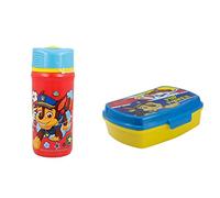 ALMACENESADAN, 4959, Pack vuelta al cole Patrulla canina twister, paw patrol; compuesto por Botella sport 390ml y sandwichera rectangular multicolor, productos reutilizables, sin BPA