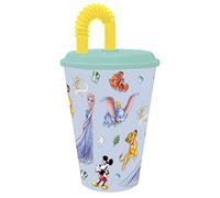 ALMACENESADAN, 4979, Pack vuelta al cole Disney 100 aniversario; compuesto por vaso con caña 430 ml, producto reutilizable, sin BPA