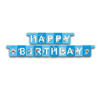 ALMACENESADAN, 5067; Guirnalda Happy Birthday Ideal para Fiestas y cumpleaños de la Licencia Doraemon; Dimensiones 3 Metros; Paquete Guirnalda Happy Birthday