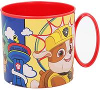 ALMACENESADAN, 5074, Taza apta para microondas, capacidad 265ml, producto reutilizable; (Patrulla roja)