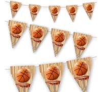 ALMACENESADAN, 5353, Pack fiesta cumpleaños; compuesto por guirnalda banderines baloncesto, producto de cartón, dimensiones extendida de 3 metros aproximadamente