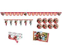 ALMACENESADAN- Disney 4664, Pack Fiesta cumpleaños Elena de Avalor, para 8 niñas Mantel, Platos, servilletas, banderines y Guirnalda (8435510346645)