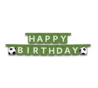ALMACENESADAN Guirnalda Feliz cumpleaños Futbol; ideal para fiestas y cumpleaños. 240 cm x 10 cm, Verde