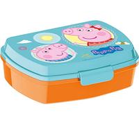 ALMACENESADAN Sandwichera rectangular multicolor; producto de plástico reutilizable; libre de BPA; dimensiones interiores 16,5x11,5x5,5 cm (Peppa pig)
