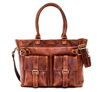 ALMADIH bolso cuero genuino mujer EVA marrón deluxe piel vacuno bandolera de hombro mano shopper hobo fiesta para diario viaje