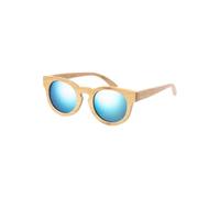 ALMALUX Gafas de Sol Unisex de Bambú Natural con Lentes Espejo y Protección UV400, Montura Ecológica Ultraligera y Estuche Rígido Exclusivo para Playa y Conducción