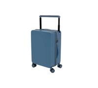 ALMALUX Maleta Trolley Rígida de ABS Corbin con 4 Ruedas Giratorias Azul Equipaje de Mano con Soporte para Tablet, Posavasos y Patas Gancho