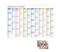 Almanaque de pared 2026 - Planificador anual en formato para pared 2026 - Planificador decorativo para estudiar rutinas sala de estar niños
