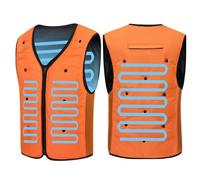 ALMASI Chalecos de enfriamiento por evaporación con inyección de agua de verano, protección solar para trabajadores al aire libre, nuevo aire acondicionado(Orange,X-Large)